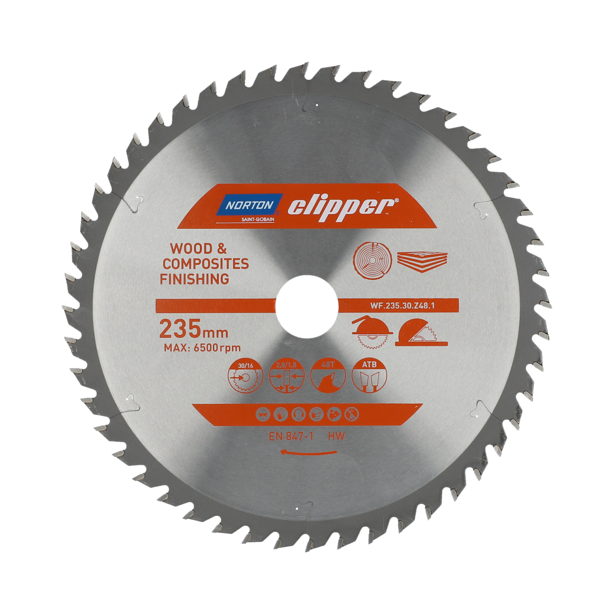 Lame carbure finition 235x2.8/1.8x30 z48 NORTON CLIPPER - 70184608105