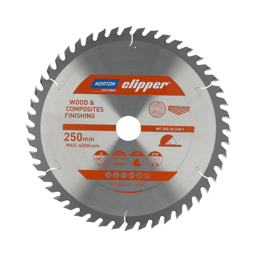 Lame carbure finition 250x3.2/2.2x30 z48 NORTON CLIPPER - 70184608109
