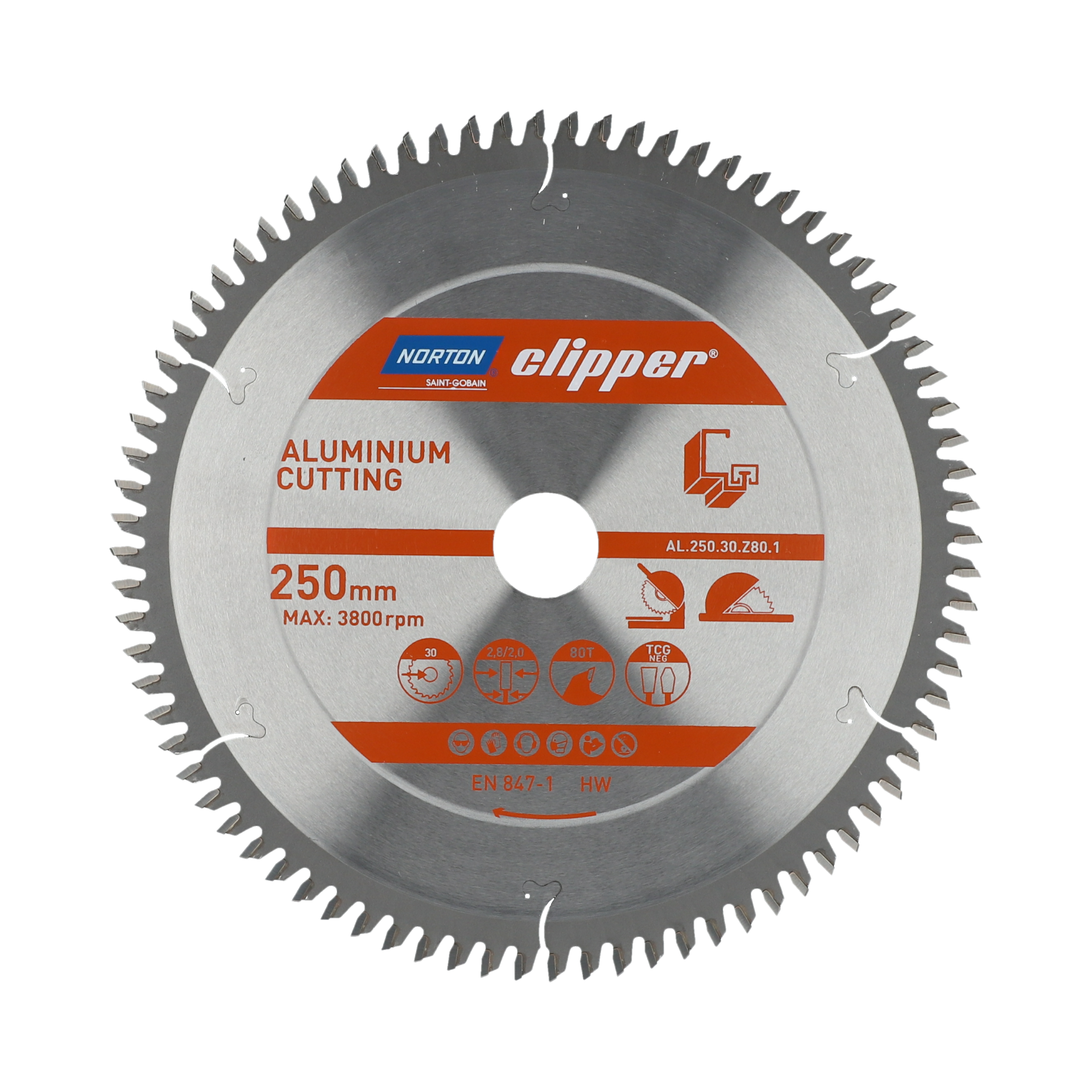 Lame carbure aluminium 250x2,8/2,0x30 z80 NORTON CLIPPER - 70184608138