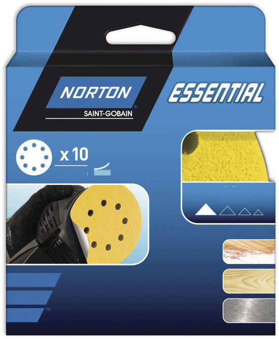 DISQUE ABRASIF Ø 150 MM NORTON 6 TROUES  AUTO-AGRIP GRAIN 40 - NORTON CLIPPER - 66623396945