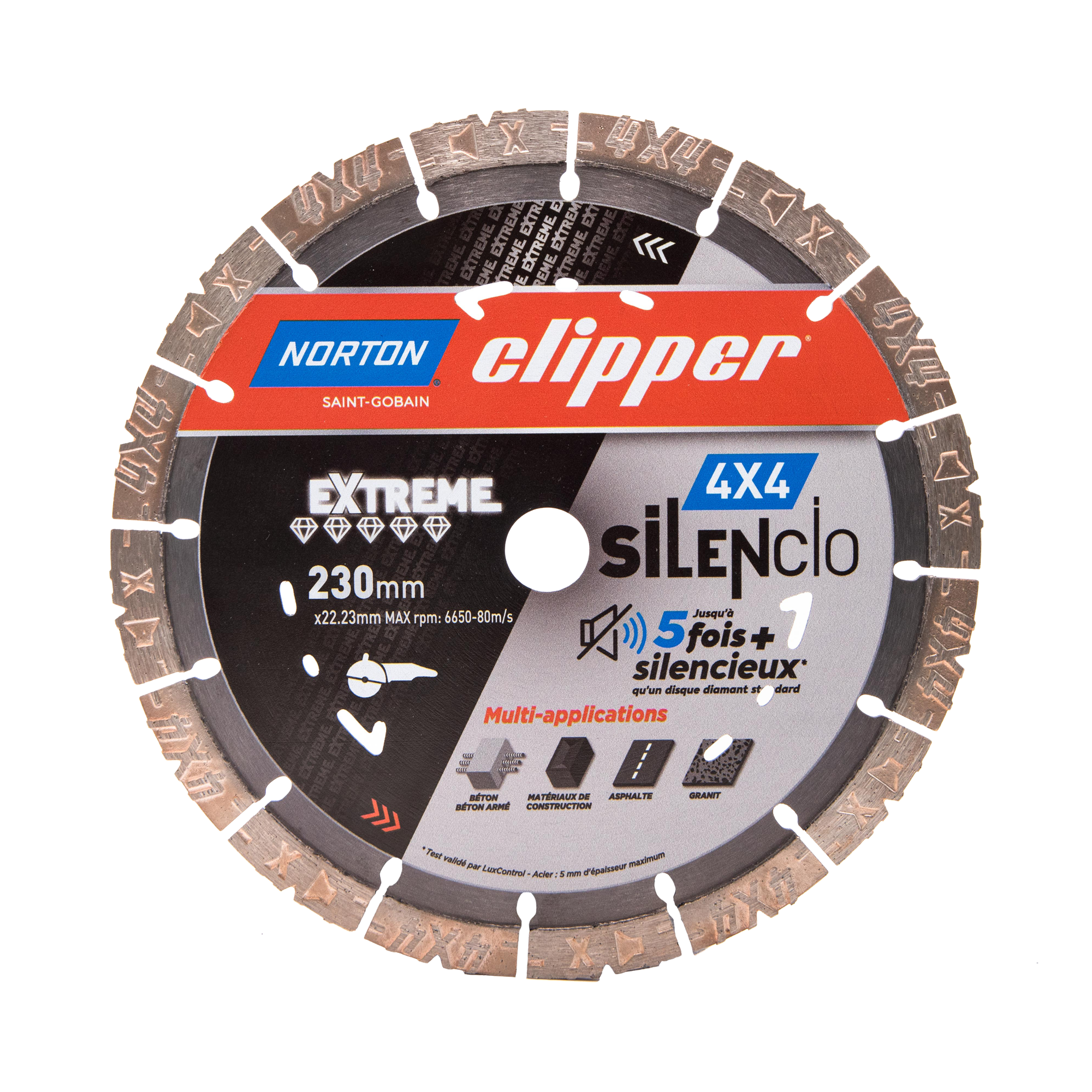 Disque diamant NORTON EXTREME 4X4 SILENCIO 230x22,23 - 70184609639