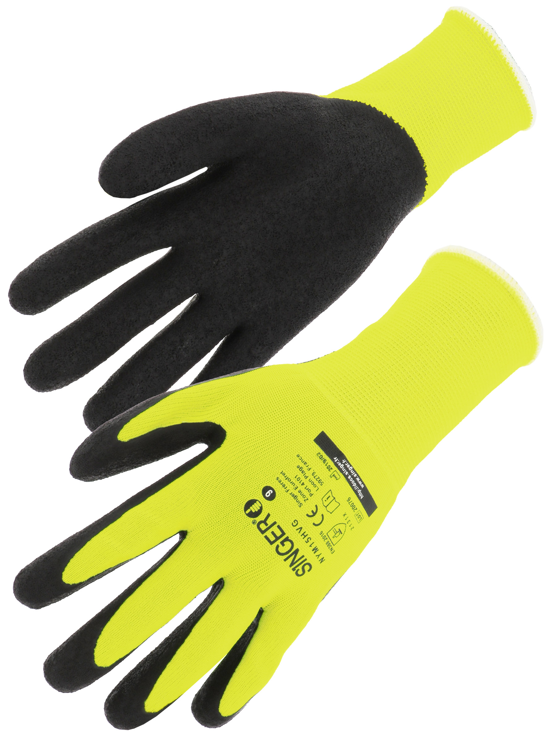 Gant de protection latex Support polyester- SINGER - NYM15HVG