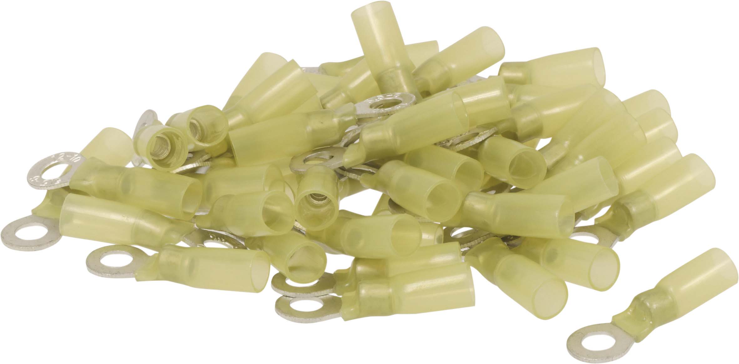 Sachet 50 cosses a oeil thermoretractable jaune pour fil 4 a 6mm² m6 - 272150