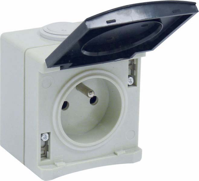 Prise 2p+t 10/16a ip65 perle - 03214