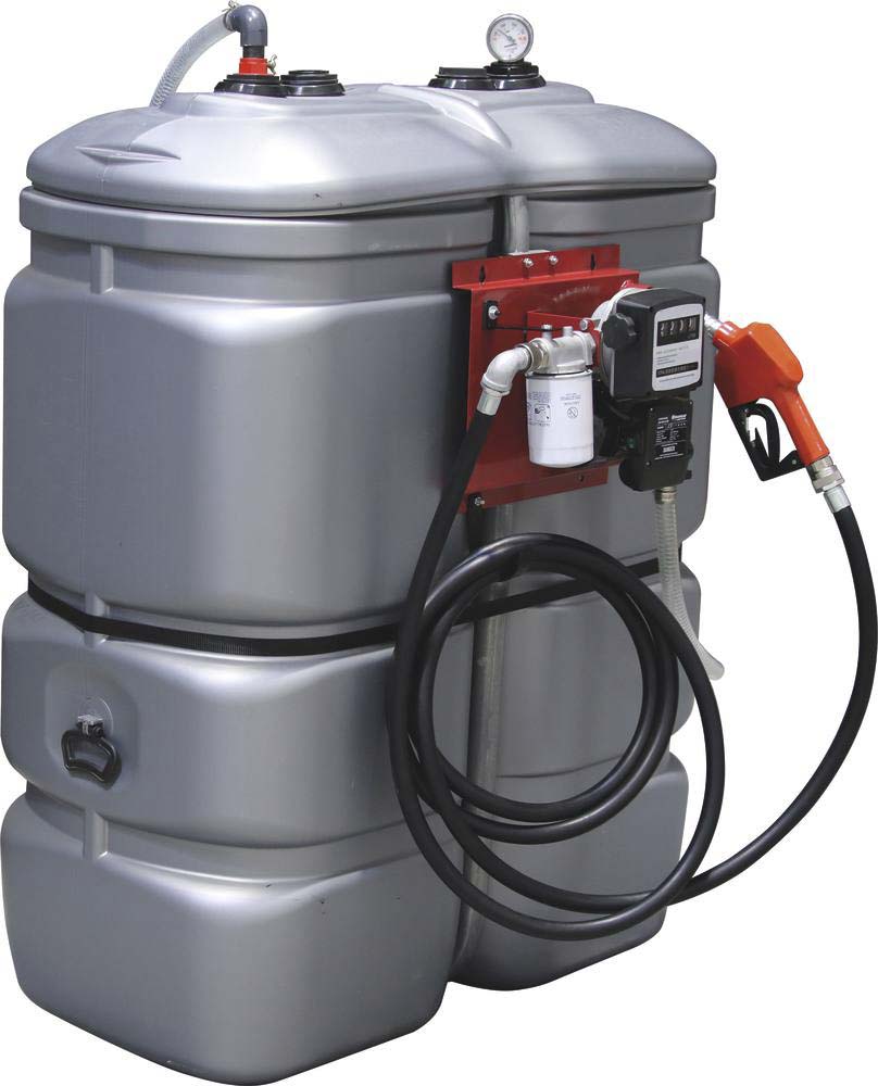 Cuve de stockage fuel pehd double paroi 750l DRAKKAR EQUIPEMENT avec station et pistolet 08063