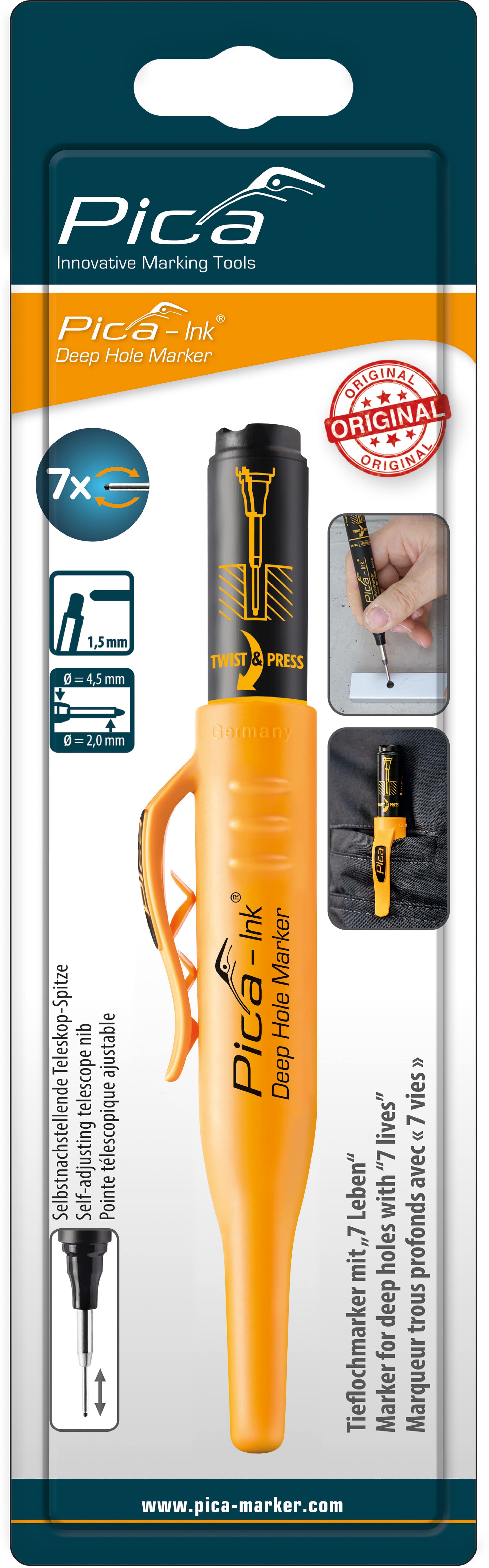 Marqueurs trous profonds pica ink noir PICA - 15046