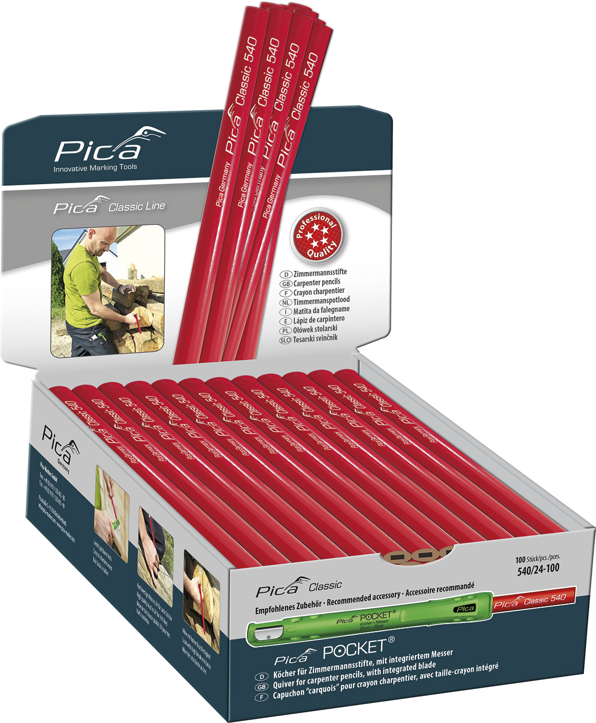 Crayon de charpentier pica classic 540 24cm PICA - 54024-100