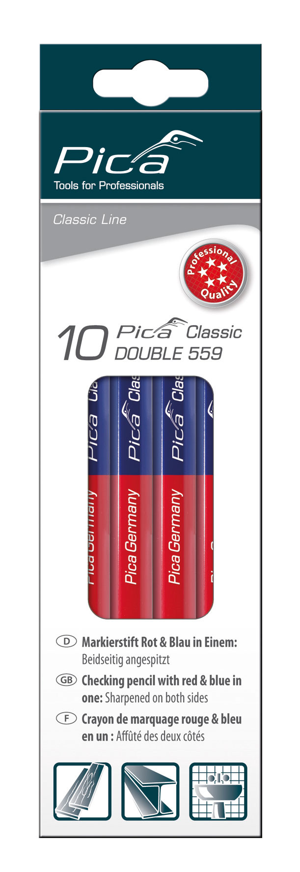 Crayon Pica Classic double 559 - bleu/rouge - PICA - 559-10