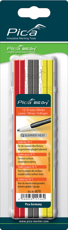 Etui de 12 mines pica big dry mines d'été PICA - 6070