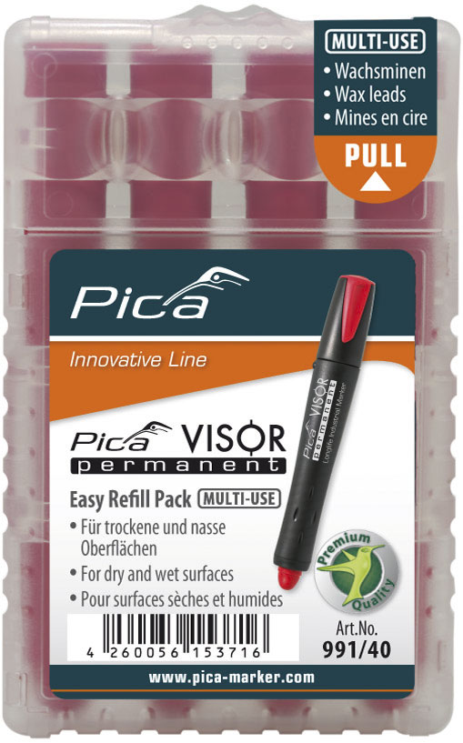 Etui de 4 mines pica visor permanent fluo - rouge PICA - 99140