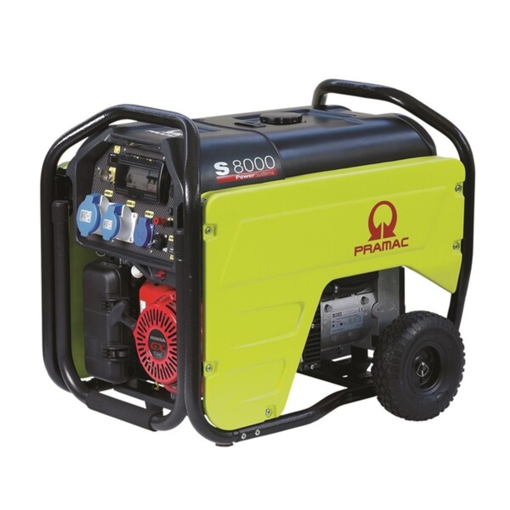 Groupe Electrogène S8000 Honda GX390 Monophasé Démarrage Électrique - PRAMAC - PD612SH2Z05