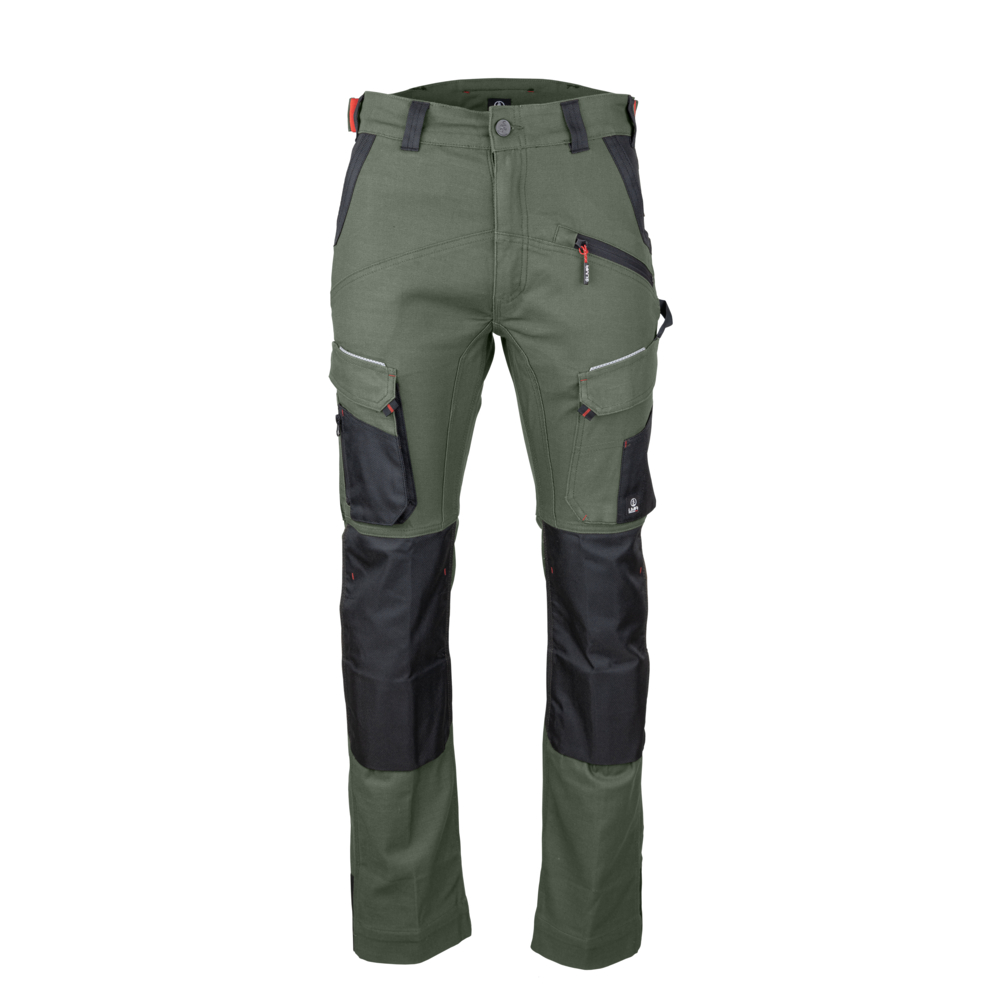 Pantalon multipoches stretch + poches genoux  MEMORY KAKI NOIR - LMA LEBEURRE - 1861