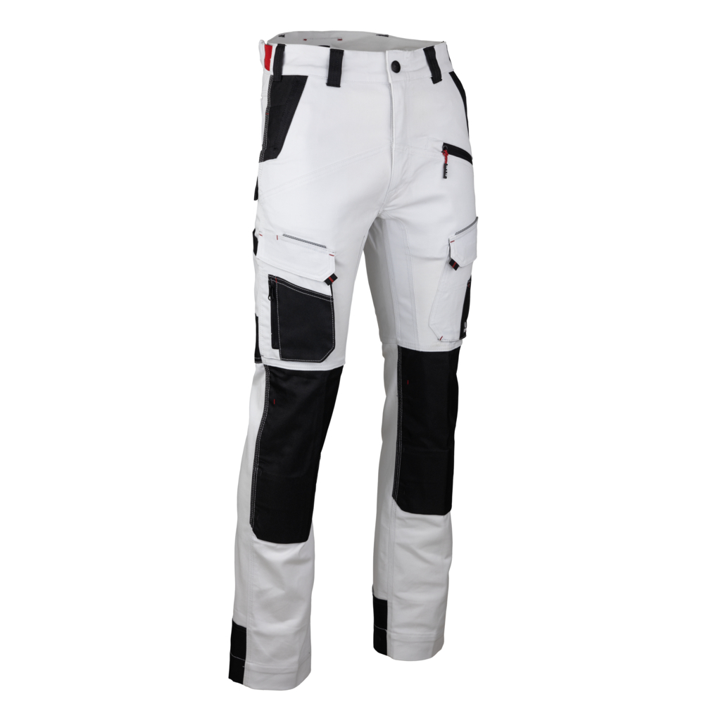 Pantalon multipoches stretch + poches genoux  CELLULE BLANC GRIS NUIT - LMA LEBEURRE - 1870