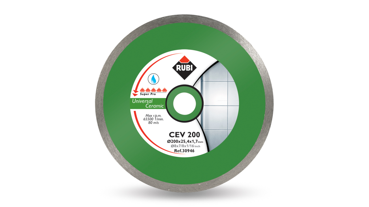 Disque diamant à l'eau 200 mm cev 200 superpro RUBI - 30946
