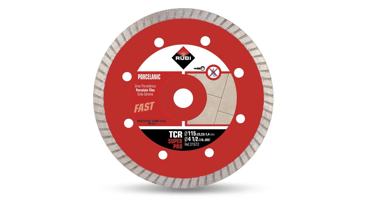 Disque à tronçonner diamanté turbo pour le grès cérame tcr 115 superpro RUBI - 31972