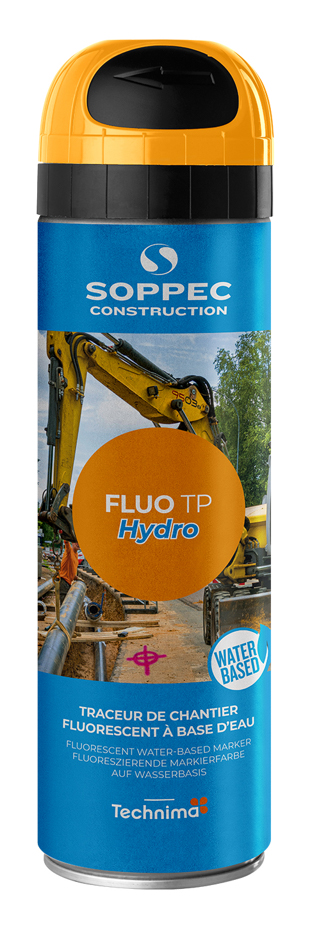 Bombe de peinture - Traceur chantier orange fluo tp hydro SOPPEC - 143516