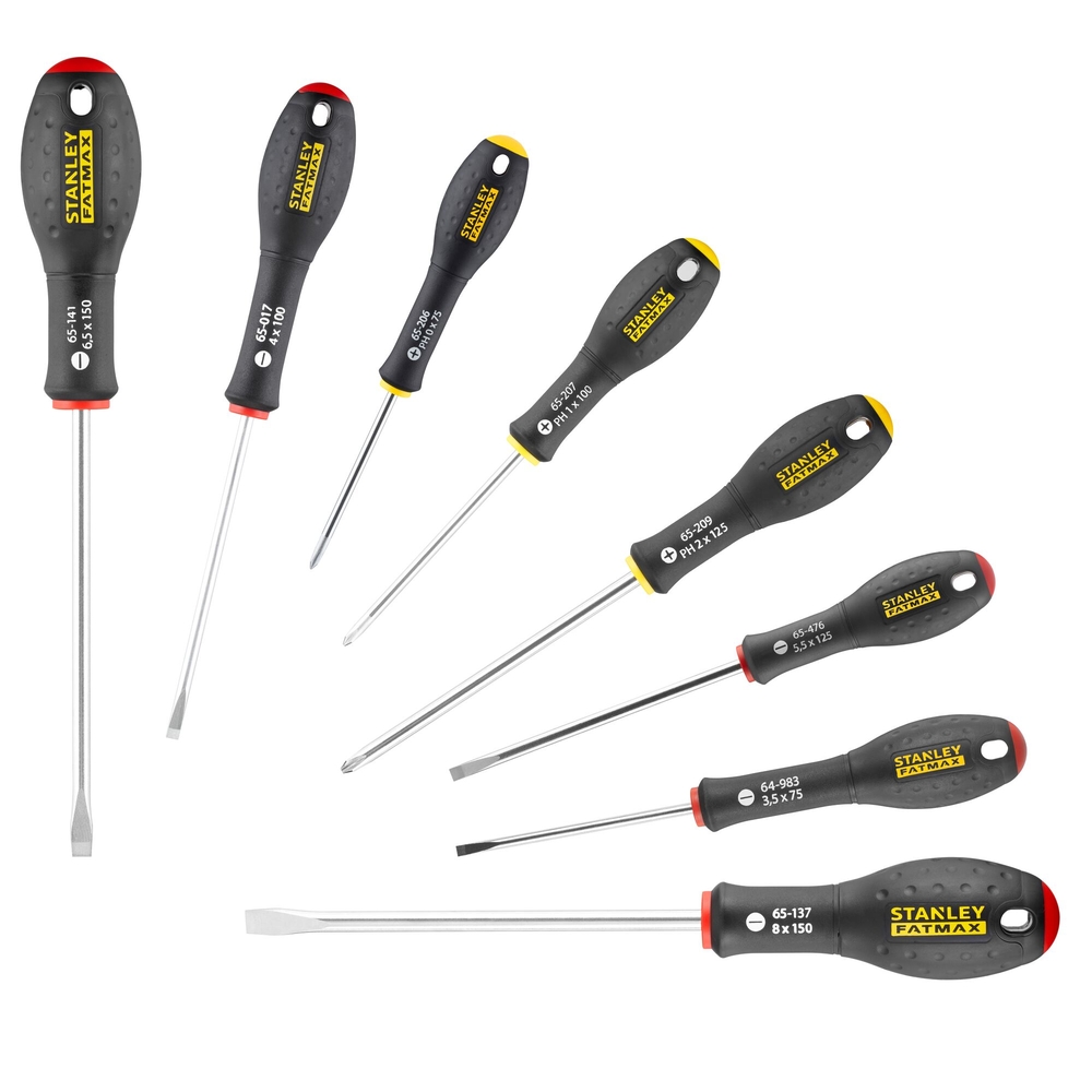 Tournevis d'électricien + mécanicien + Phillips - jeu de 8 pièces - Fatmax - 0-65-437 - STANLEY FATMAX