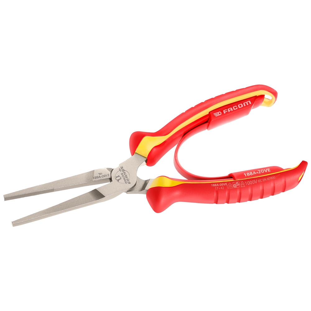 Pince becs plats isolée 1000V 20cm - FACOM - 188A.20VE