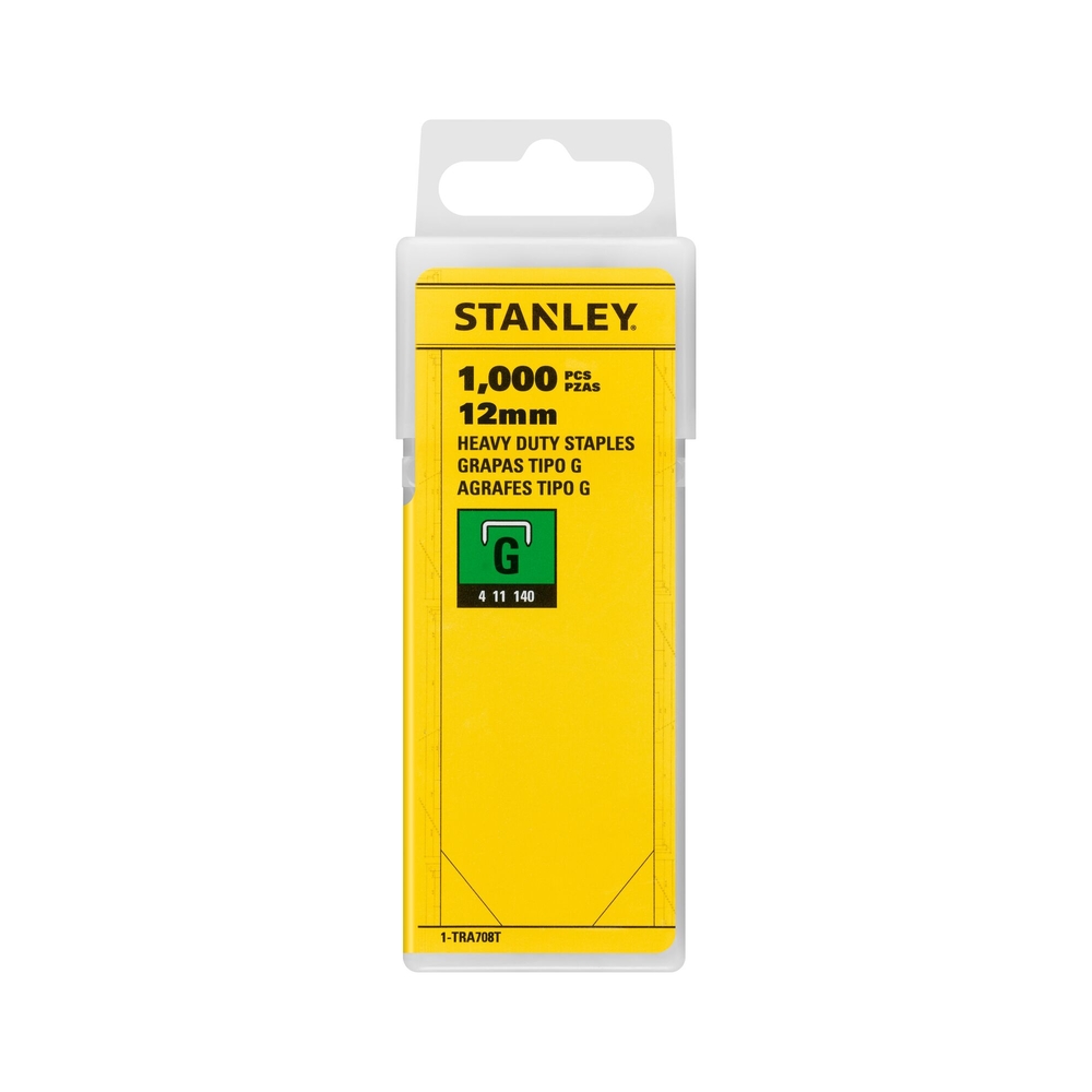 Agrafes 12 mm type G - boite de 1000 pièces - 1-TRA708T - STANLEY