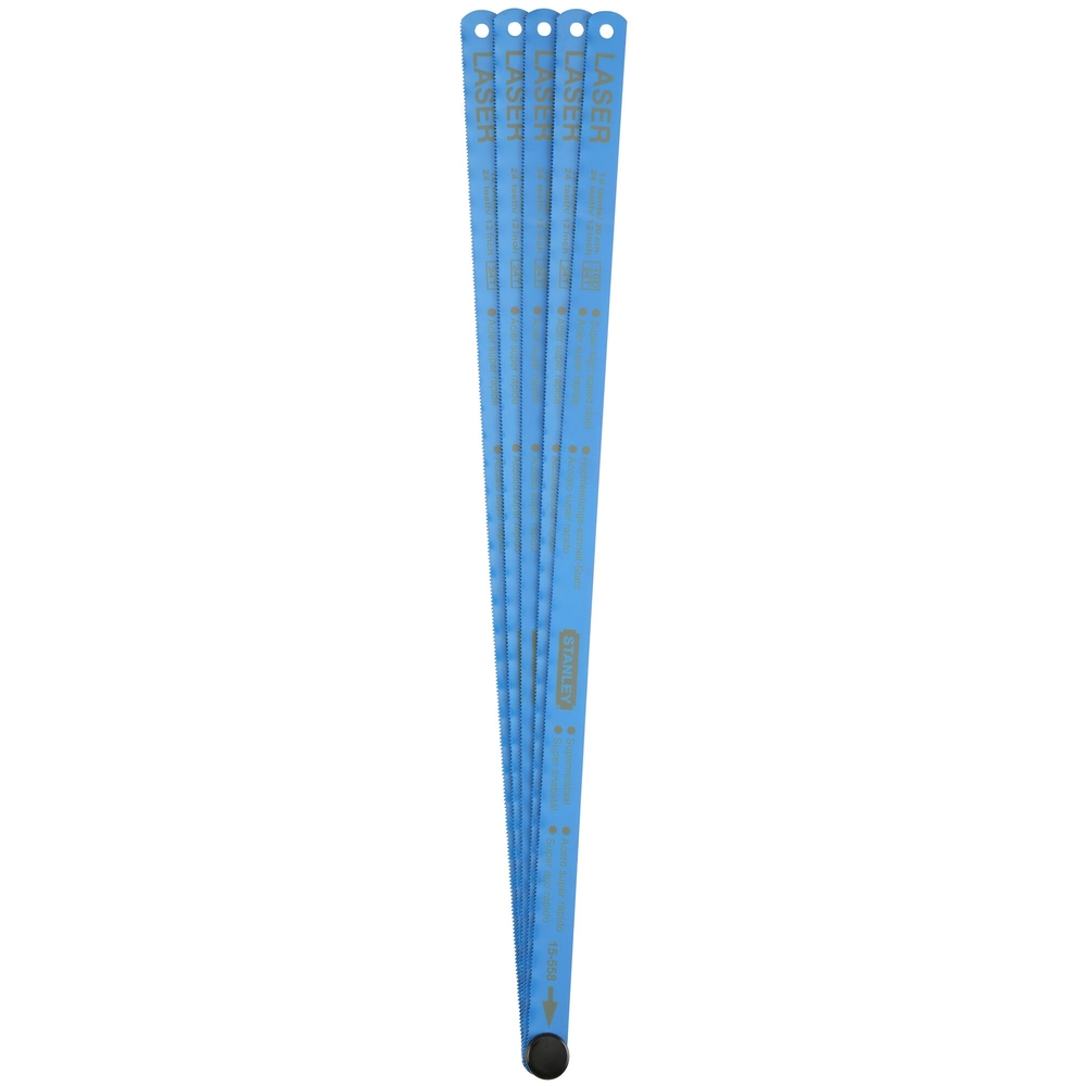 Lames de scie à métaux - 5 lames HSS bi-métal laser 10 dents - 2-15-558 - STANLEY