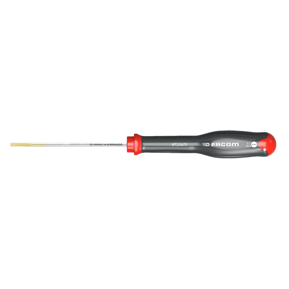 Tournevis PROTWIST pour vis à fente lame fraisé 2,5 x 75 mm - Par 10 - FACOM - AT2.5X75