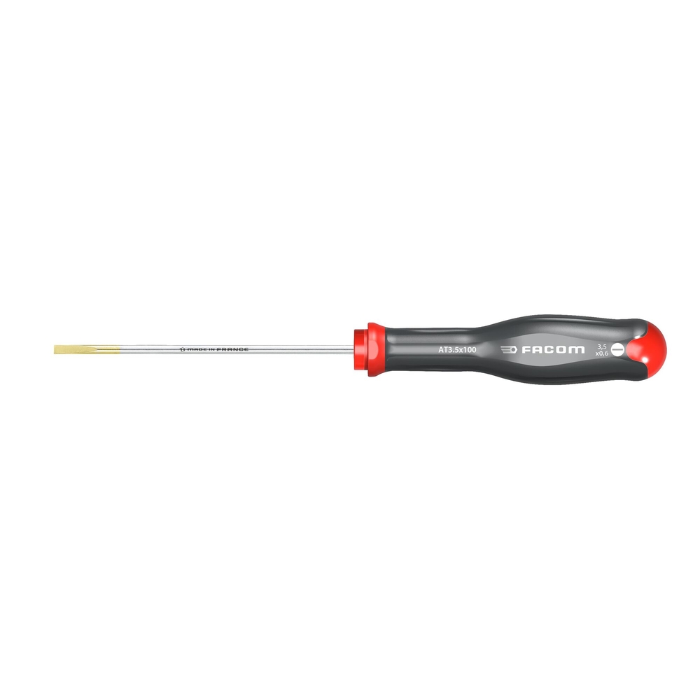 Tournevis PROTWIST pour vis à fente - lame fraisée 3,5x100 mm - Par 10 - FACOM - AT3.5X100