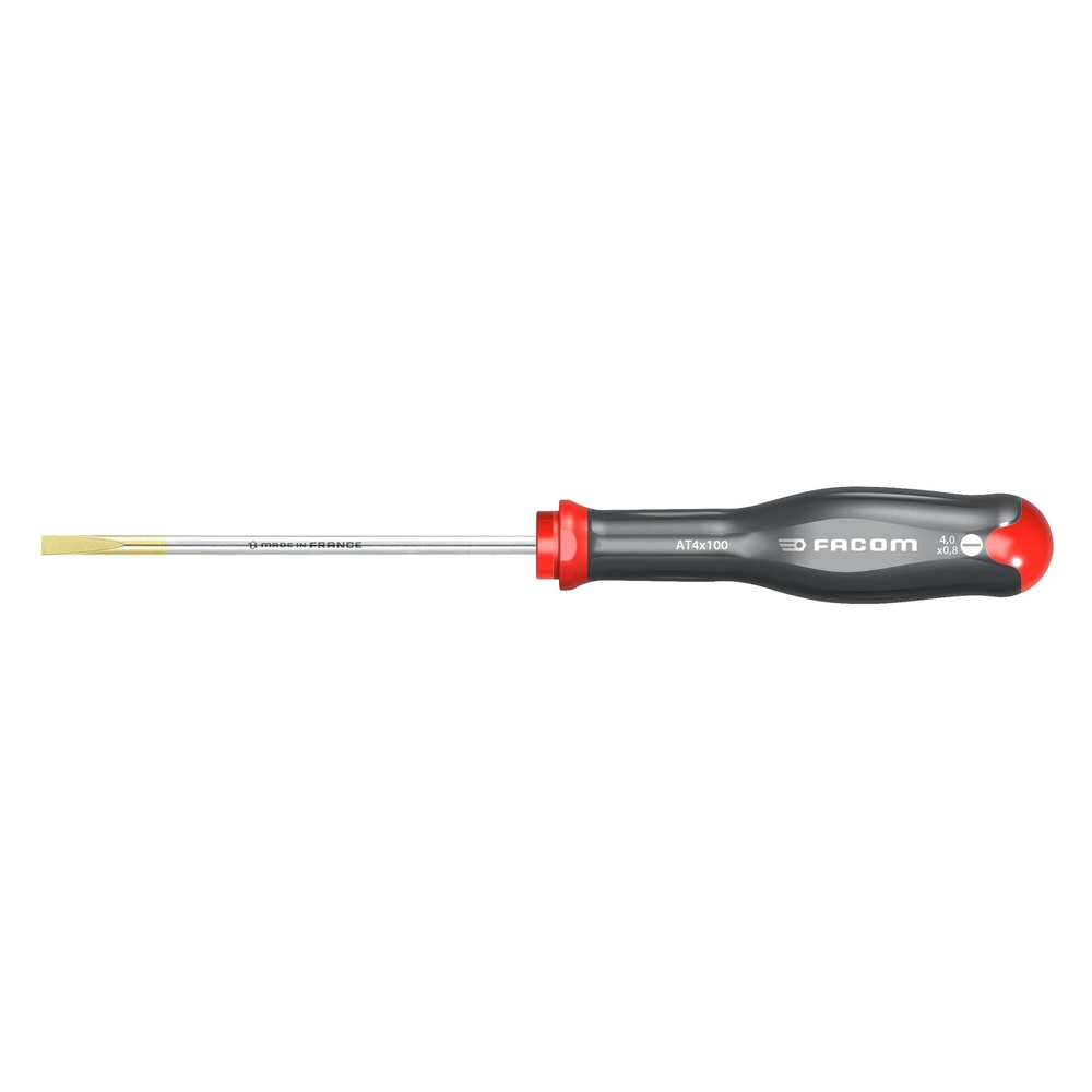 Tournevis PROTWIST pour vis à fente lame fraisé 4 x 100 mm - Par 10 - FACOM - AT4X100