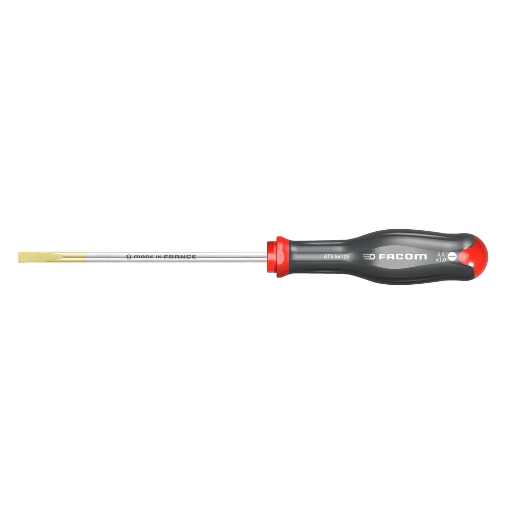 Tournevis PROTWIST pour vis à fente lame fraisée 5,5x100 mm - Par 10 - FACOM - AT5.5X100