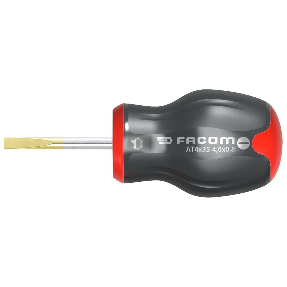 Tournevis PROTWIST pour vis à fente lame courte 6,5x35 mm - Par 10 - FACOM - AT6.5X35