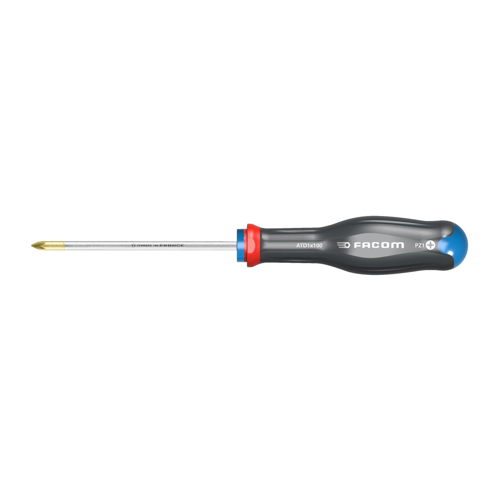 Tournevis PROTWIST lame ronde pour vis cruciformes Pozidriv 1 x 75 mm - Par 10 - FACOM - ATD1X75