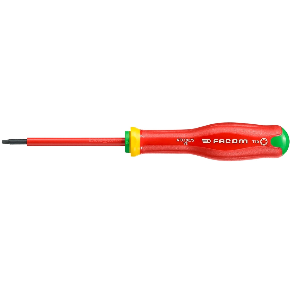 Tournevis PROTWIST isolé 1000 volts pour vis TORX T10 - FACOM - ATX10X75VE