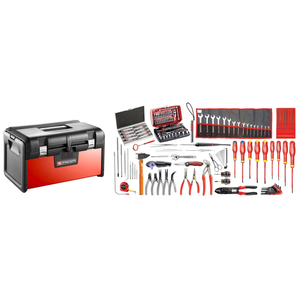 Sélection électromécanique 120 outils - boîte à outils bi-matière - FACOM - BT200.EM41A