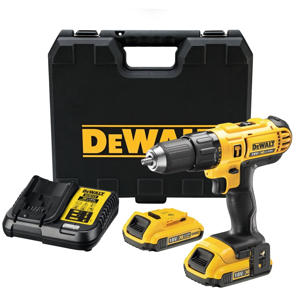 Perceuse-visseuse à percussion XR 18V 2Ah Li-Ion - Mandrin plastique - DCD776D2-QW - DEWALT