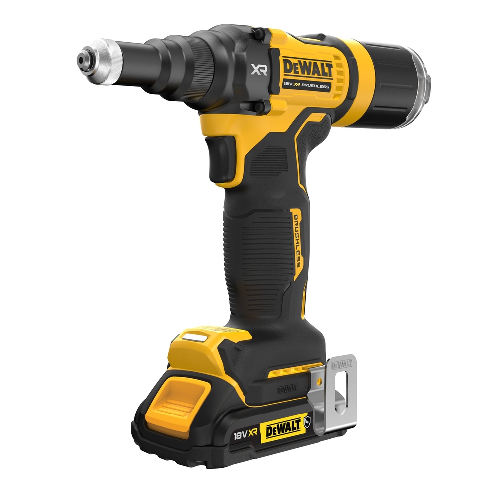 Riveteuse XR 18V 2Ah Brushless 4.8 mm - 2 batteries renforcées, coffret TSTAK - DCF403D2GT-QW - DEWALT