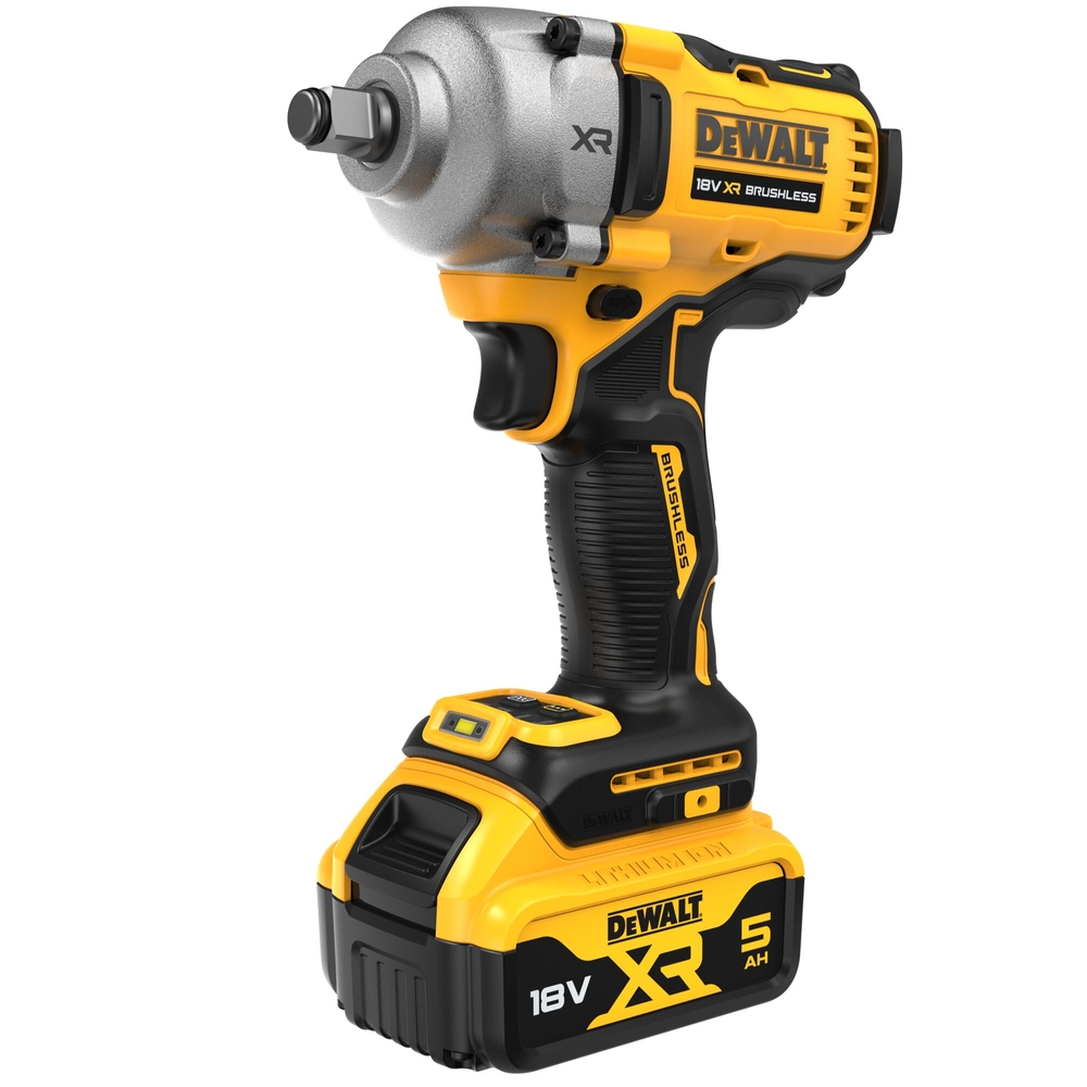 Boulonneuse à chocs 1/2‘’ XR 18 V 5 Ah Li-Ion Brushless 812 Nm - jonc de sécurit - DCF891P2T-QW - DEWALT