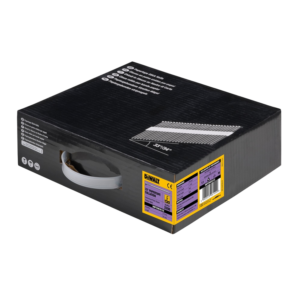 Pointes en bande papier 33° électro-zinguées 2,8 x 50 mm - DNPT2863G12Z - DEWALT