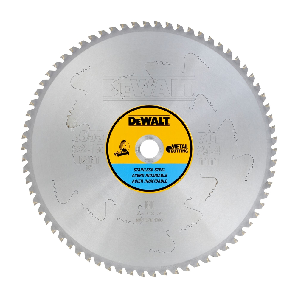 Lame de scie circulaire stationnaire carbure 355 x 25,4 mm MTCG/inox  - DT1921-QZ - DEWALT