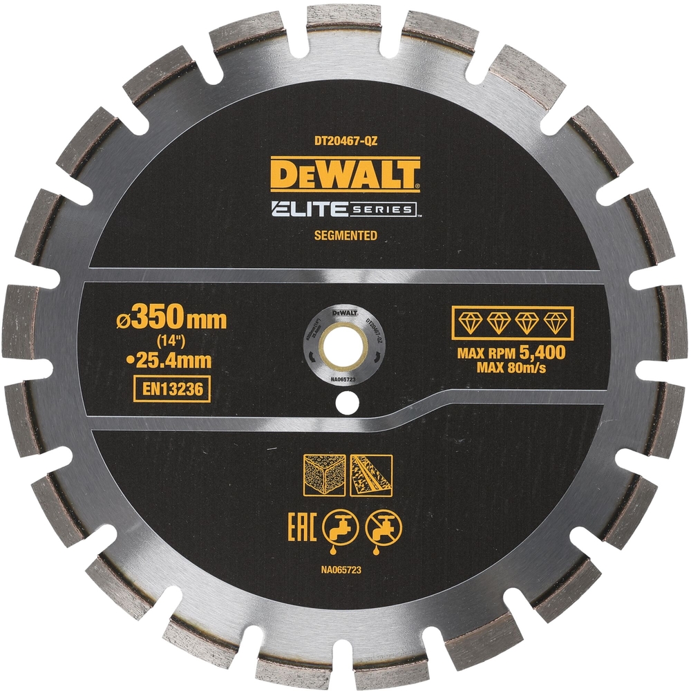 Disque béton asphalte ELITE diamant 355 x 25,4 mm - DT20467-QZ - DEWALT