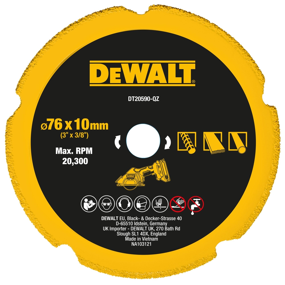 Disque 76 mm diamant multi-matériaux - DT20590-QZ - DEWALT