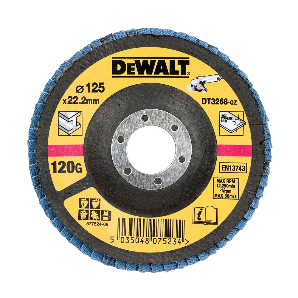 Disque à lamelles type 29 - grain 120 ø 125 mm - DT3268-QZ - DEWALT