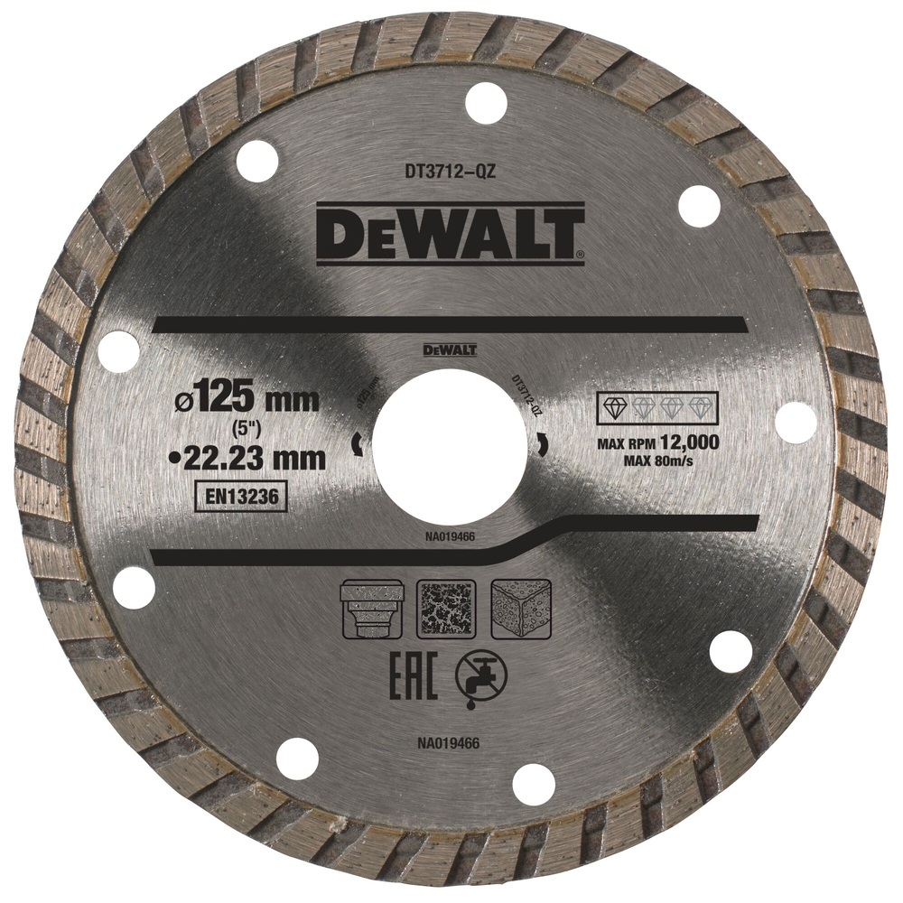 Disque turbo pour matériaux de construction/béton 125 x 22,2 mm - DT3712-QZ - DEWALT