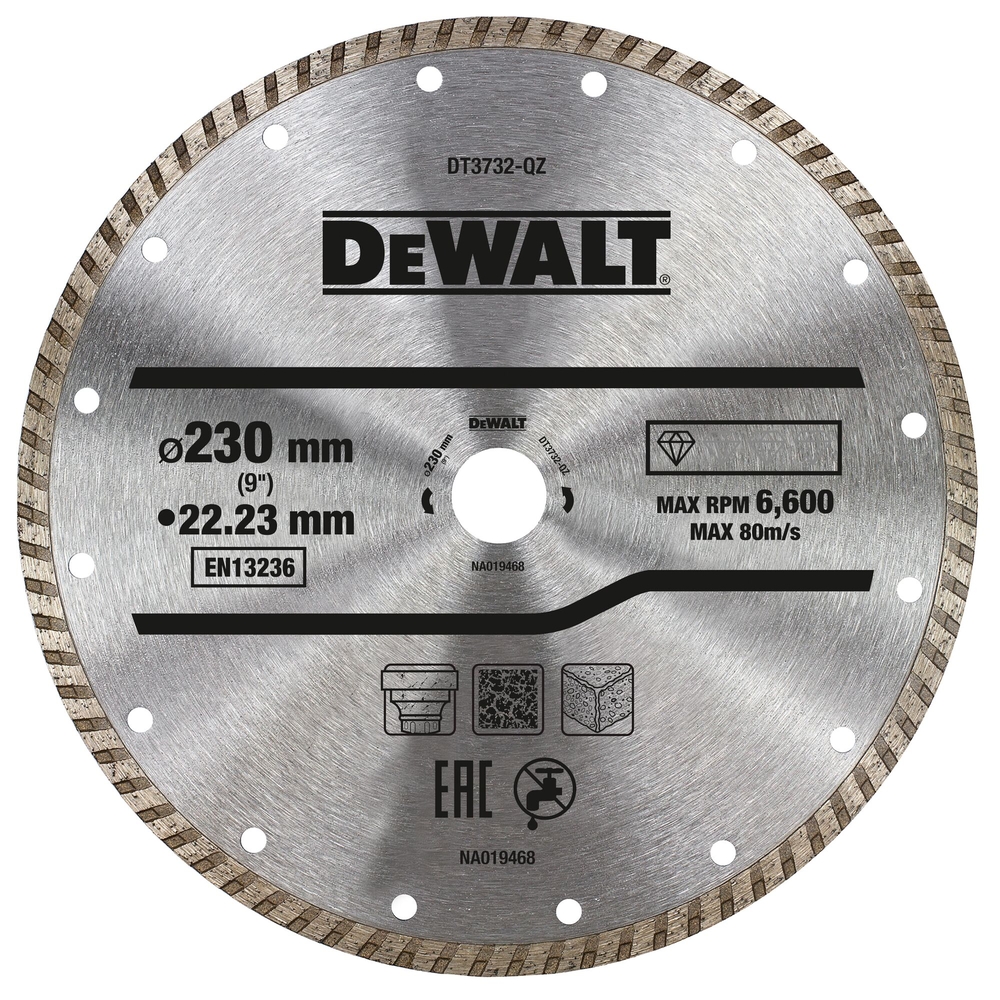 Disque turbo pour matériaux de construction/béton 230 x 22,2 mm - DT3732-QZ - DEWALT