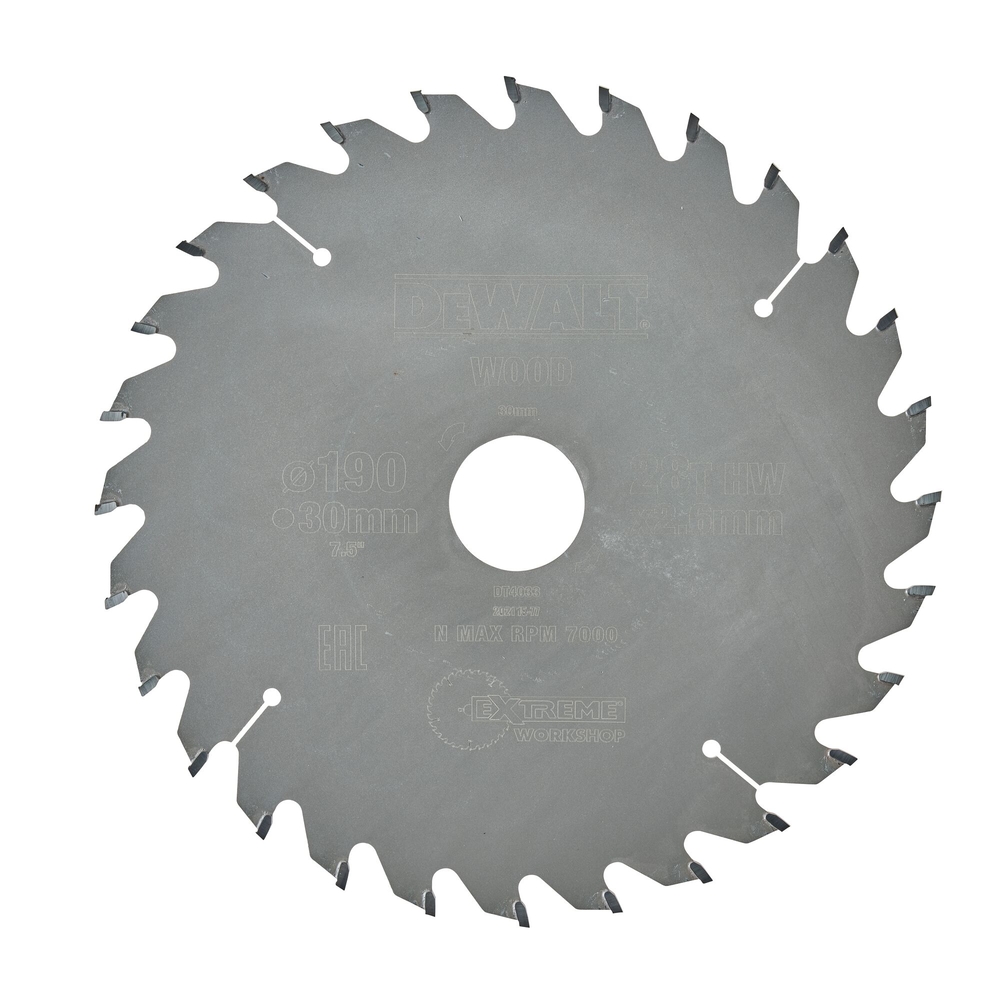 Lame de scie circulaire 190x30 mm, 28 dents, ATB/tronçonnage, angle d'attaque 25 - DT4033-QZ - DEWALT