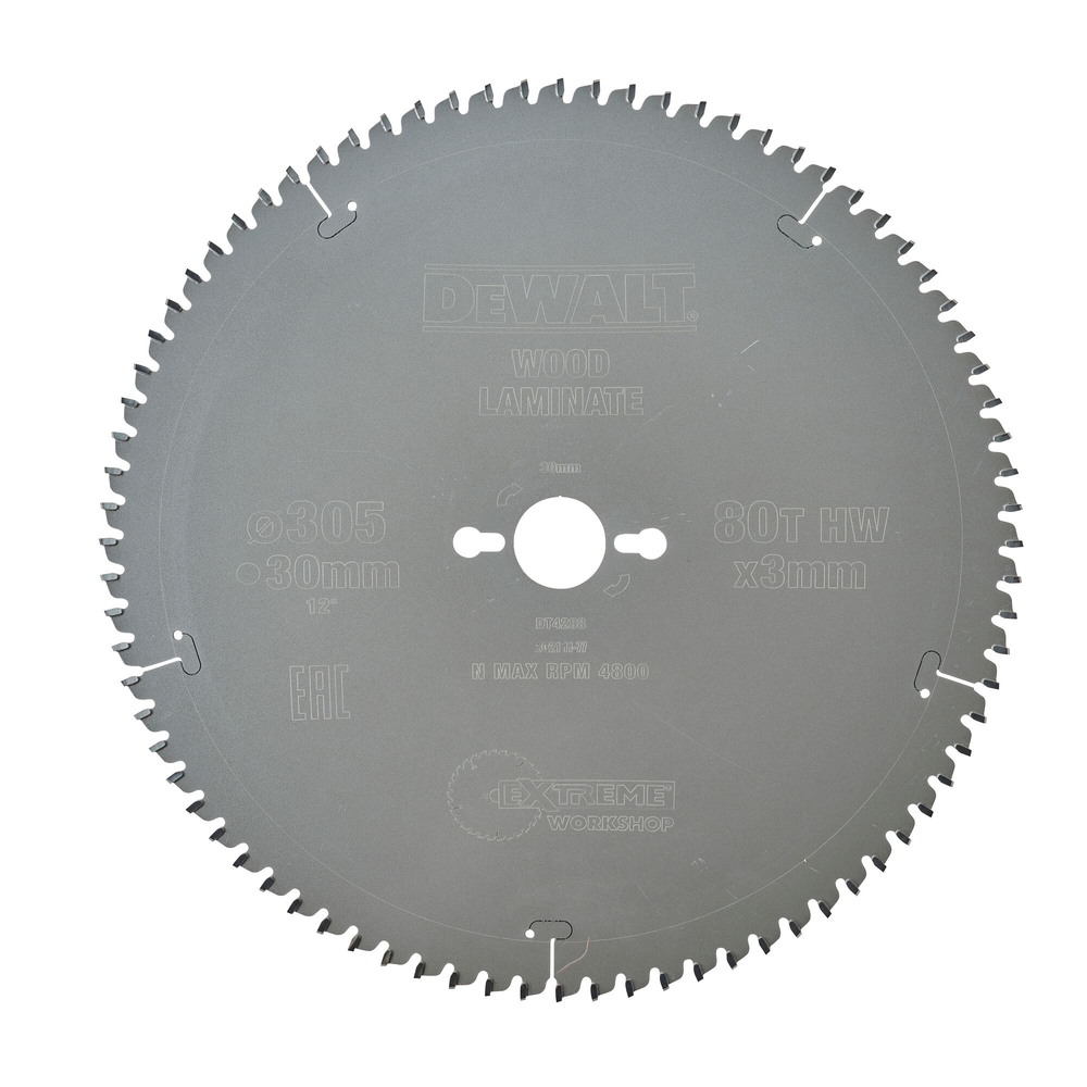 Lame de scie circulaire stationnaire Extreme Workshop 305 x 30 mm, 80 dents - DT4288-QZ - DEWALT