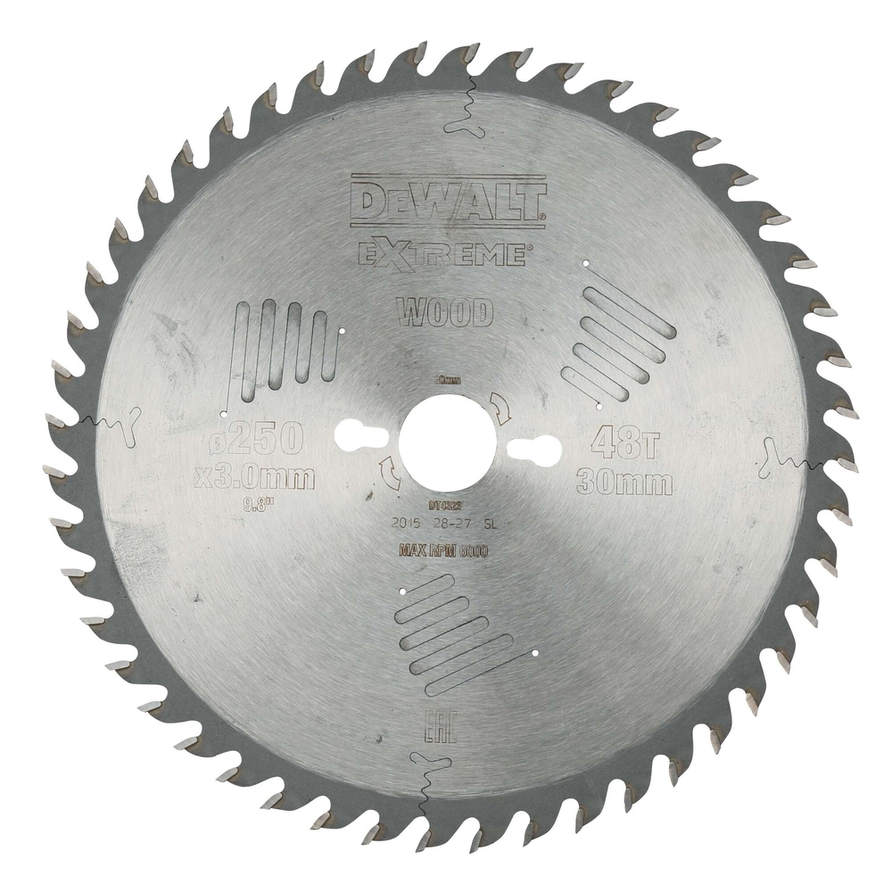 Lame de scie circulaire stationnaire Extreme Workshop 250 x 30 mm, 48 dents - DT4323-QZ - DEWALT