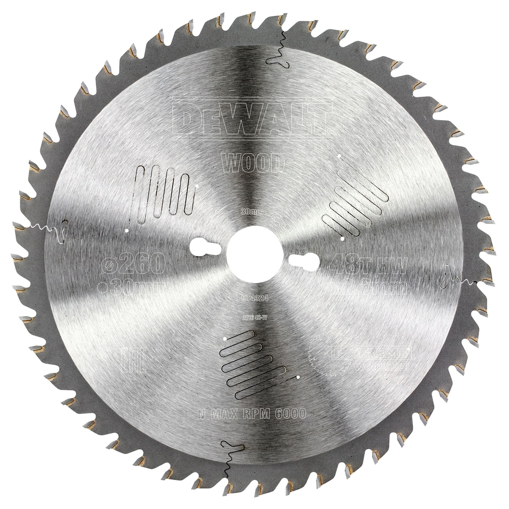 Lame de scie circulaire stationnaire Extreme Workshop 260 x 30 mm, 48 dents - DT4324-QZ - DEWALT