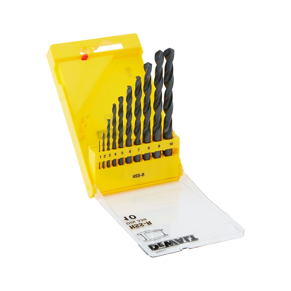 Coffret de 10 forets métal HSS-R diamètre 1 à 10 mm - DT5911-QZ - DEWALT