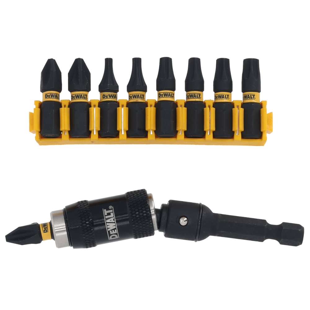 Porte-embouts pivotant à 20° + embouts de vissage impact-torsion - DT70518T-QZ - DEWALT