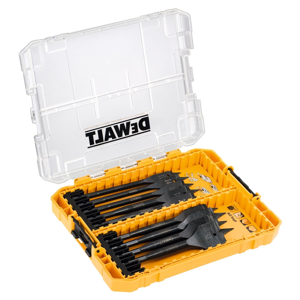 Moyen Coffret TOUGHCASE bois Extreme 9 pièces mèches plates - DT70751-QZ - DEWALT