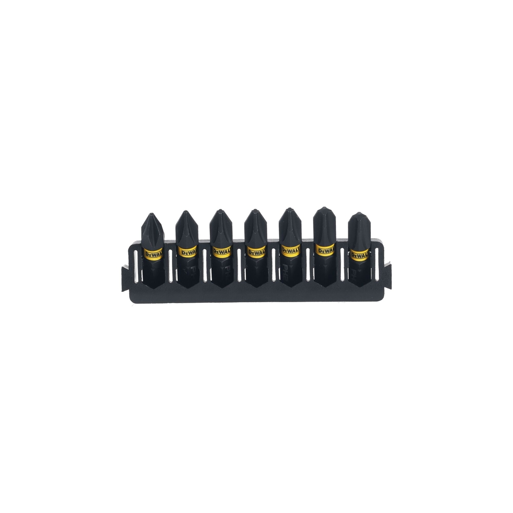 Barrette de 7 embouts de vissage Phillips impact-torsion 25 mm - DT70808-QZ - DEWALT